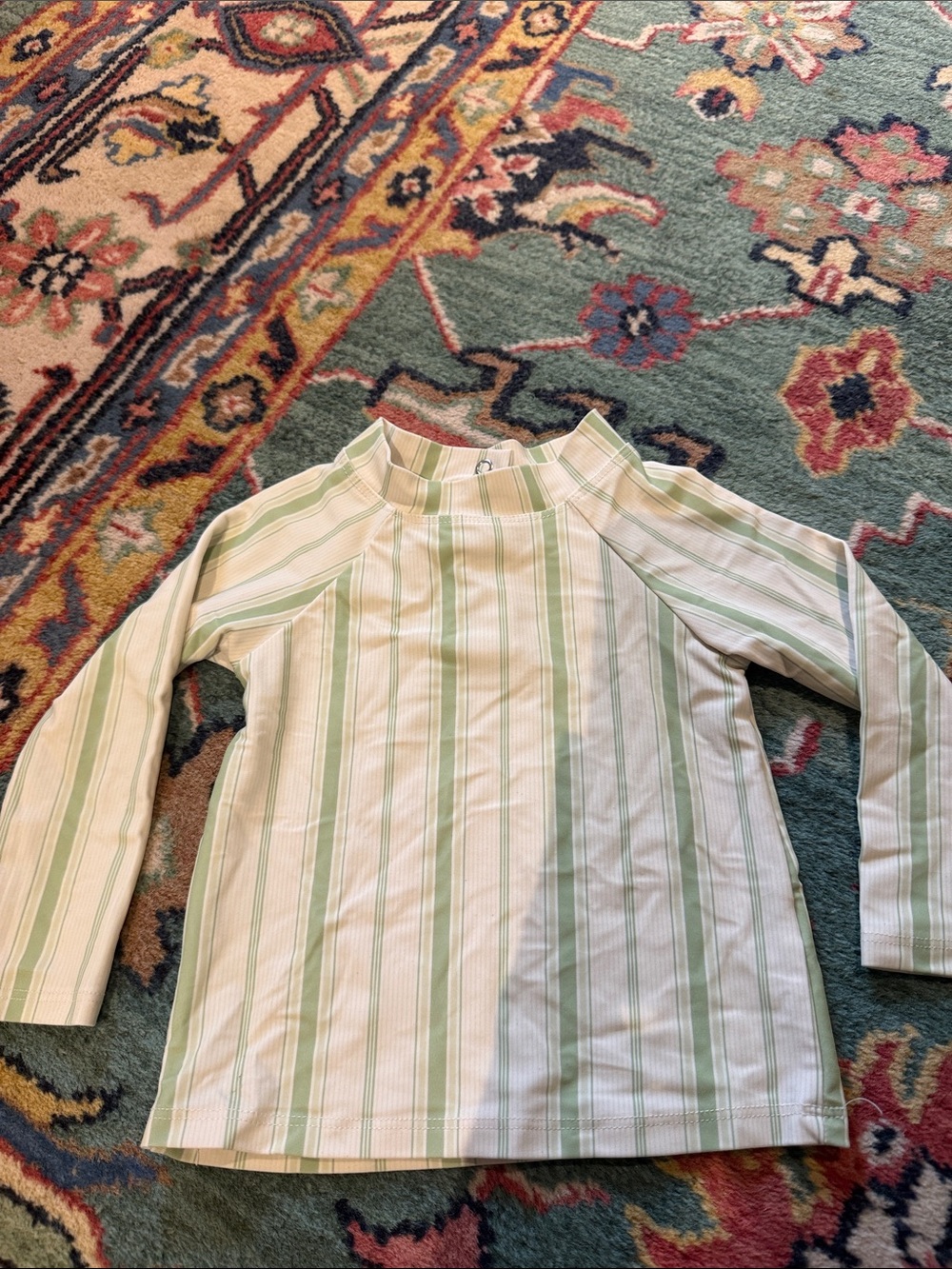 Edgehill Collection Light Green & White Striped Sun Swim Shirt
